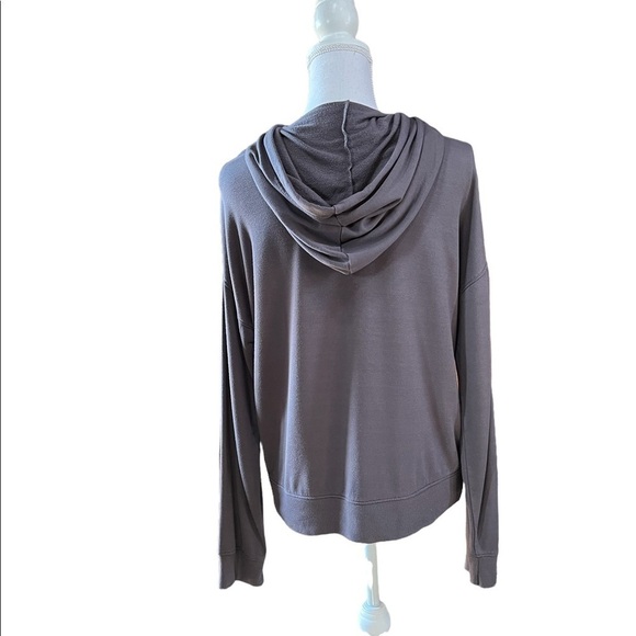 MAGNOLIA WOMENS GRAY LIGHTWEIGHT HOMEBODY PULLOVER HOODIE OVERSIZED SMALL - Picture 4 of 11